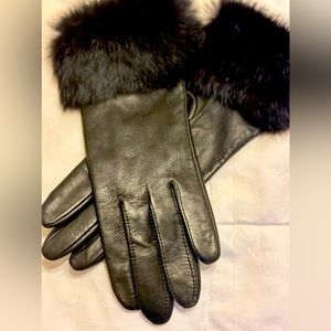 Women’s Genuine, Leather and Rabbit fur gloves